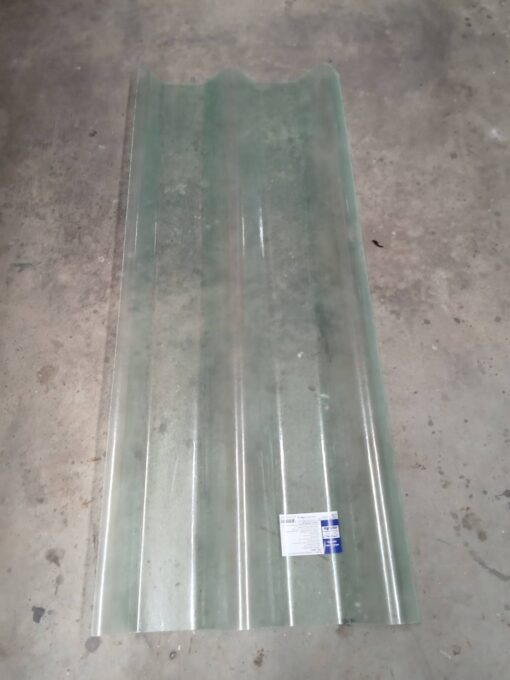 แผ่นโปร่งแสง ลอนคู่ ขาวใส-ตราเสือ ขนาด 0.50×1.50×0.8 มม.