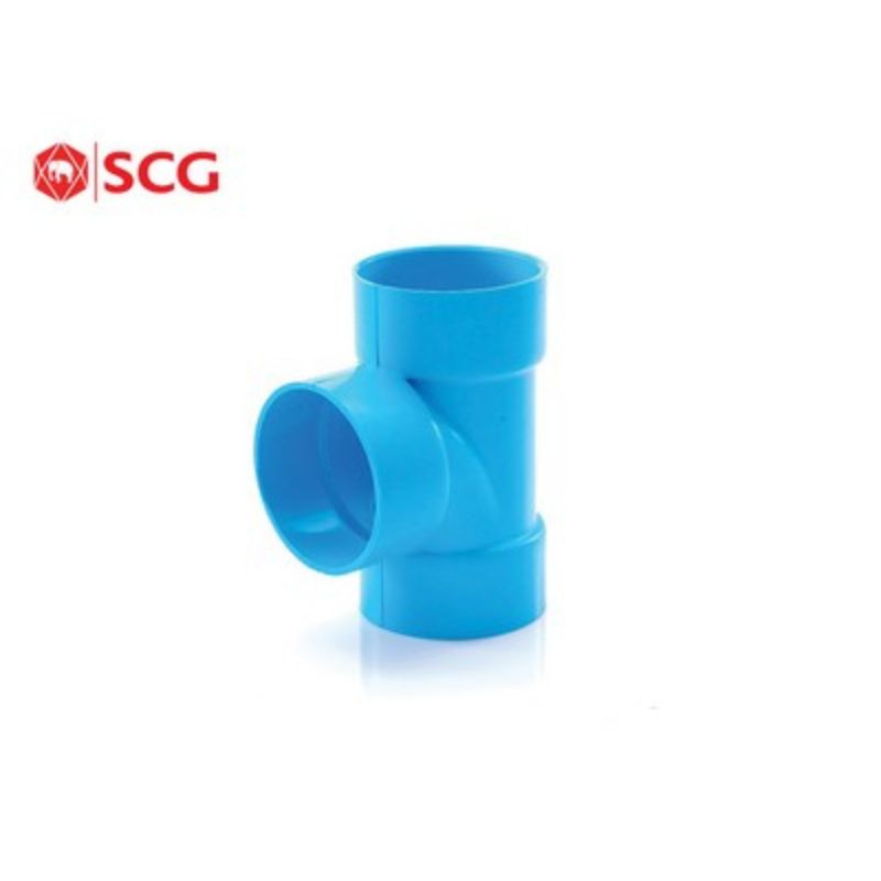 ข้องอ ขนาด 150 มม. 6 นิ้ว บาง 45 พีวีซี SCG สีฟ้า