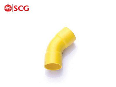 ข้อโค้ง PVC 45 H บาน 2 SCG สีเหลือ ชั้น 1