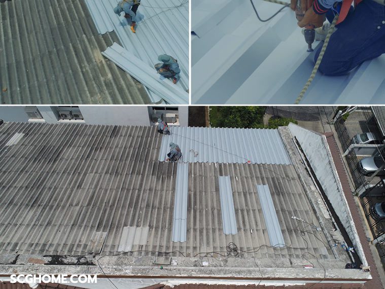 รีวิวบริการ Top Up Roof ซ่อมหลังคารั่วทาวน์เฮาส์ จบ ง่าย ไม่กระทบเพื่อนบ้าน