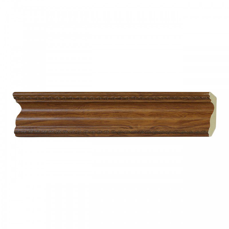 ไม้บัวบน YES MOULDING รุ่น PB001-20 สีไม้สักทอง ยาว 3 เมตร