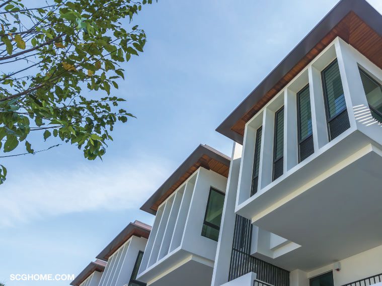 ภาพ: ตัวอย่างบ้านสไตล์โมเดิร์นจากโครงการหมู่บ้านจัดสรร