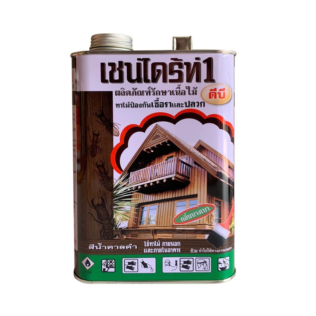 น้ำยากันปลวก รักษาเนื้อไม้ เชนไดรท์1 ดีบี สีน้ำตาลดำ ขนาด 1.8 ลิตร