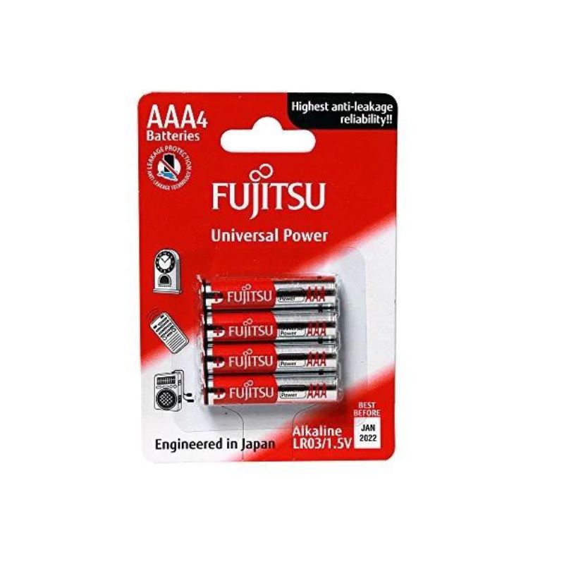 Fujitsu ถ่านอัลคาไลน์ Universal รุ่น LR6 Size AA 1.5V แพ็ค 4