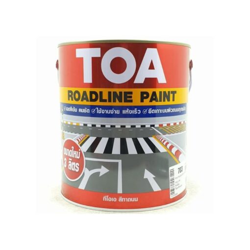 ทีโอเอ สีทาถนน ไม่สะท้อนแสง TOA 703 ขนาด 3 ลิตร สีเหลือง