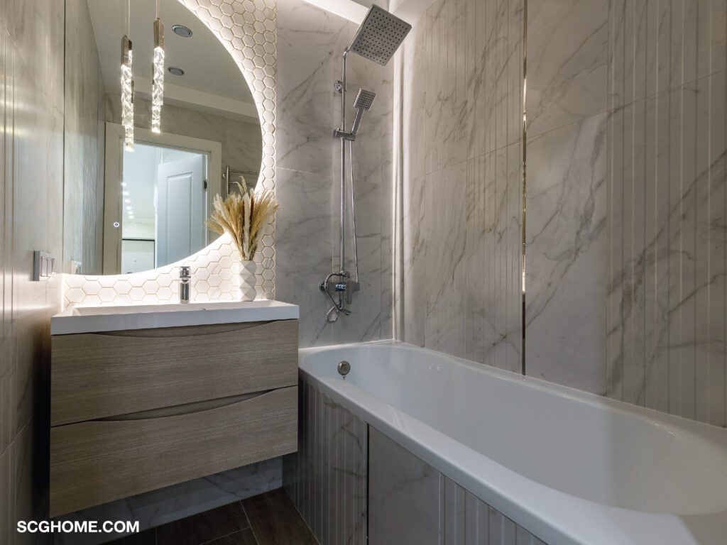 เลือกกระเบื้องพื้นผนังให้เหมาะกับห้องน้ำขนาดเล็ก 06