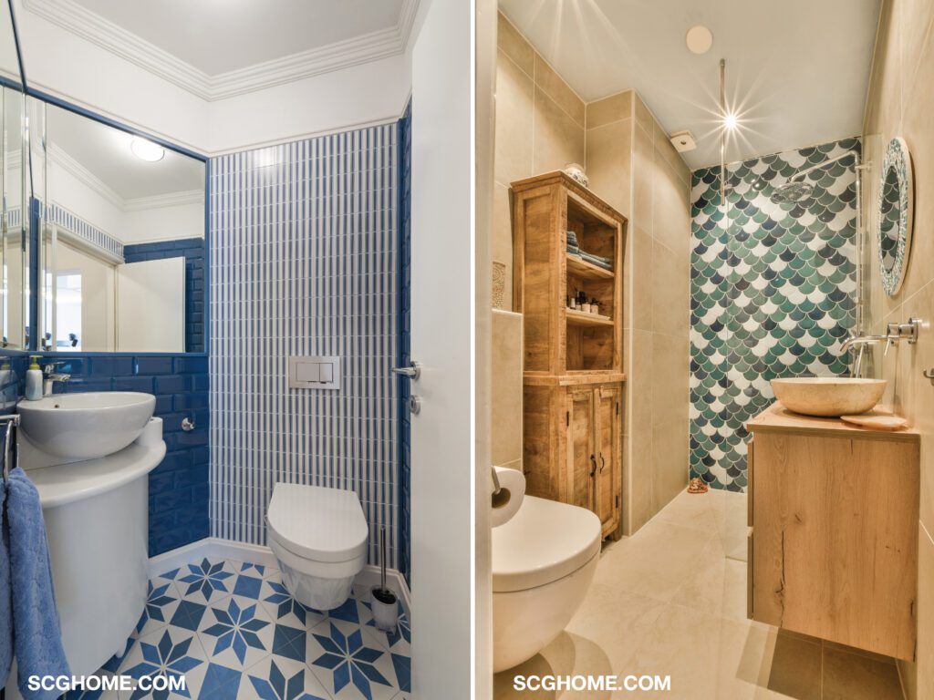 เลือกกระเบื้องพื้นผนังให้เหมาะกับห้องน้ำขนาดเล็ก 07