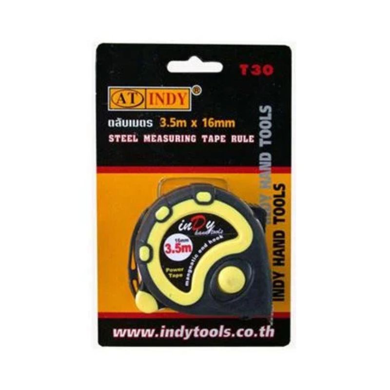 ตลับเมตร AT INDY รุ่น T30 สีเหลืองดำ ขนาด 3.5 ม.x16 มม.