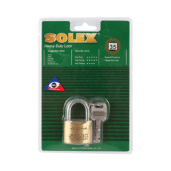 กุญแจคล้องคอสั้น ทองเหลือง SOLEX Mach II Plus 35 ขนาด 35 มม.