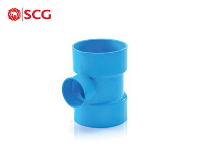ข้อต่อ PVC สามทางลด-บาง สีฟ้า ตราช้าง SCG