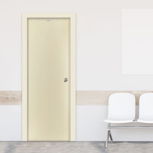 ประตู PVC บาธติค รุ่น คลาสสิค BP2 สีครีม เจาะ ขนาด 4×70×180 ซม.