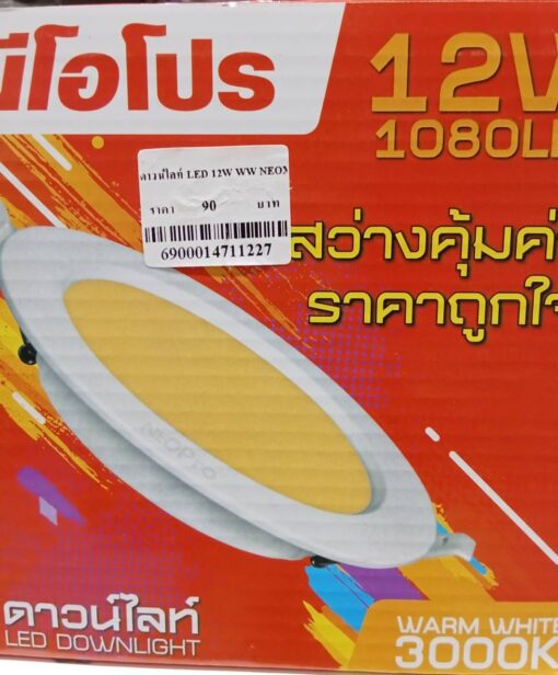 โคมไฟดาวไลท์ LED NEOX ชนิดกลม รุ่น NEOPRO 12W Warm White